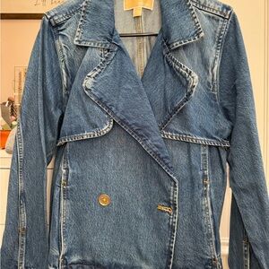 Michael Kors Blue and Gold Denim Jacket